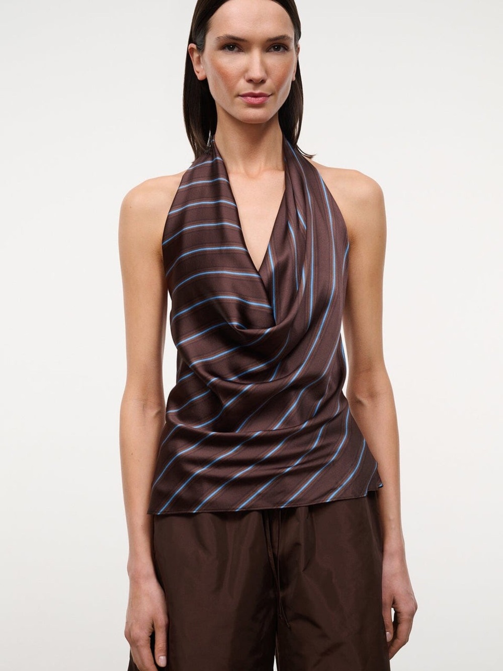STAUD LIORA SILK TOP REDONDO STRIPE - NWT
